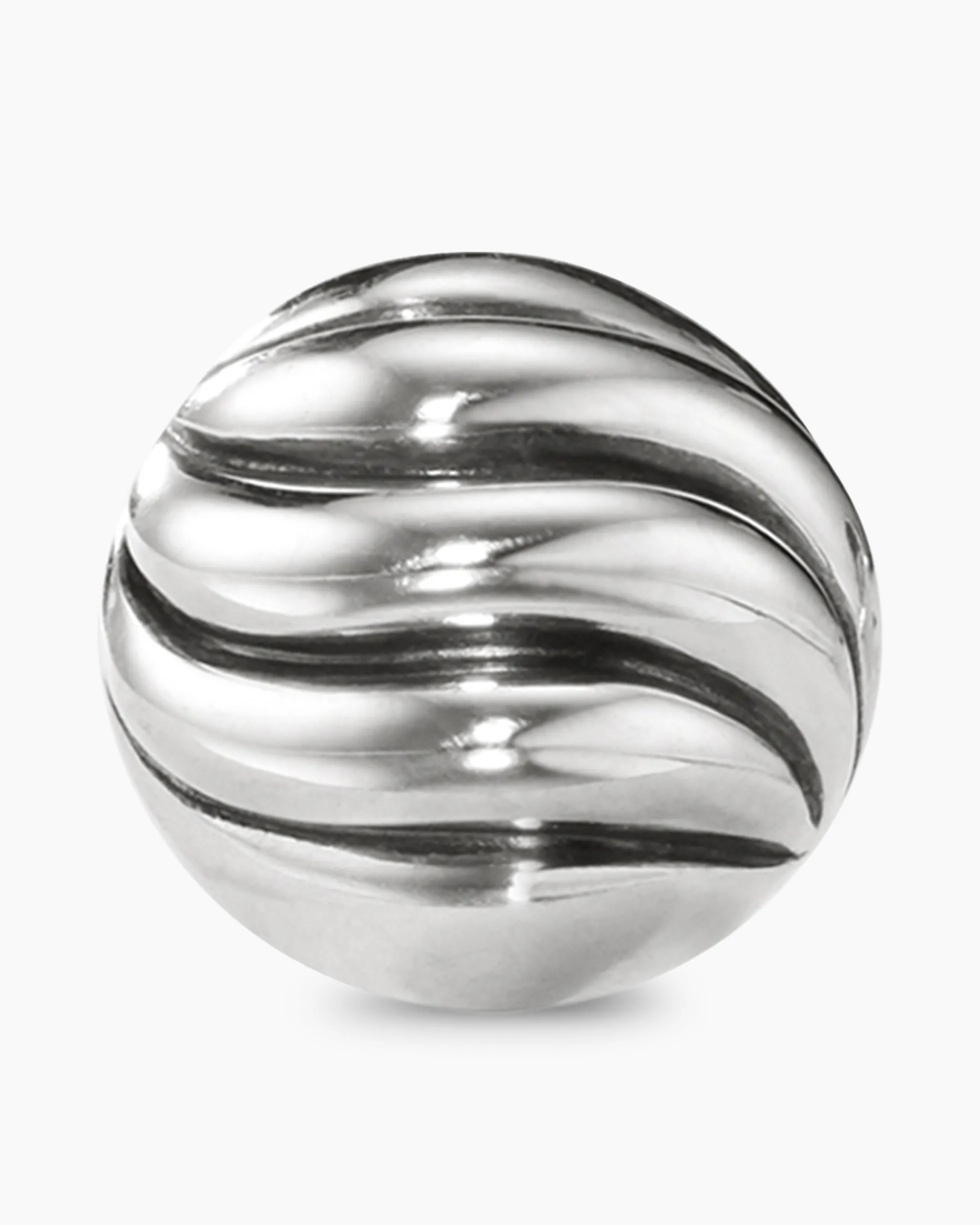 Sculpted Cable Stud Earrings Sterling Silver, 8mm
