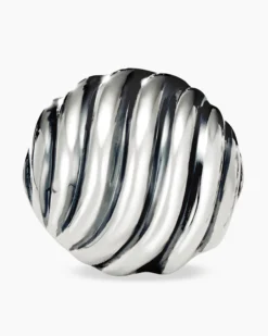 Sculpted Cable Stud Earrings Sterling Silver, 14mm