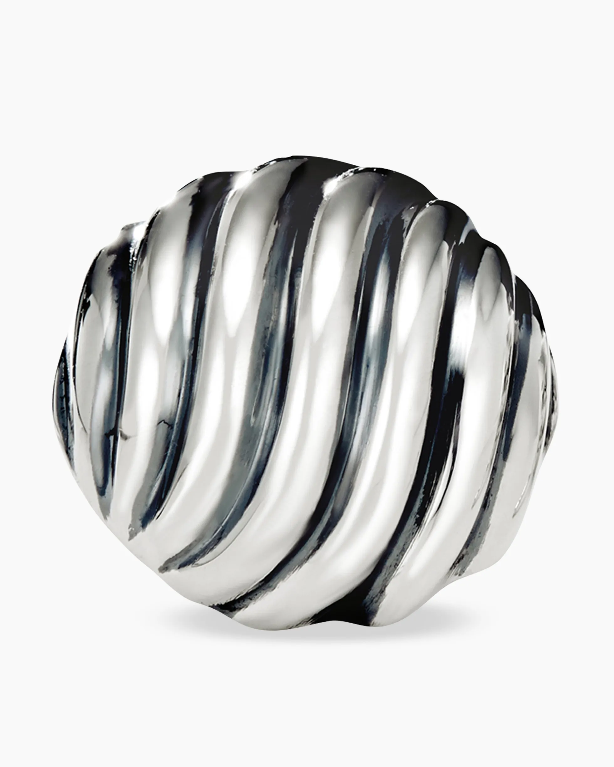 Sculpted Cable Stud Earrings Sterling Silver, 14mm