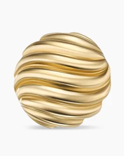 Sculpted Cable Stud Earrings 18K Yellow Gold, 14mm