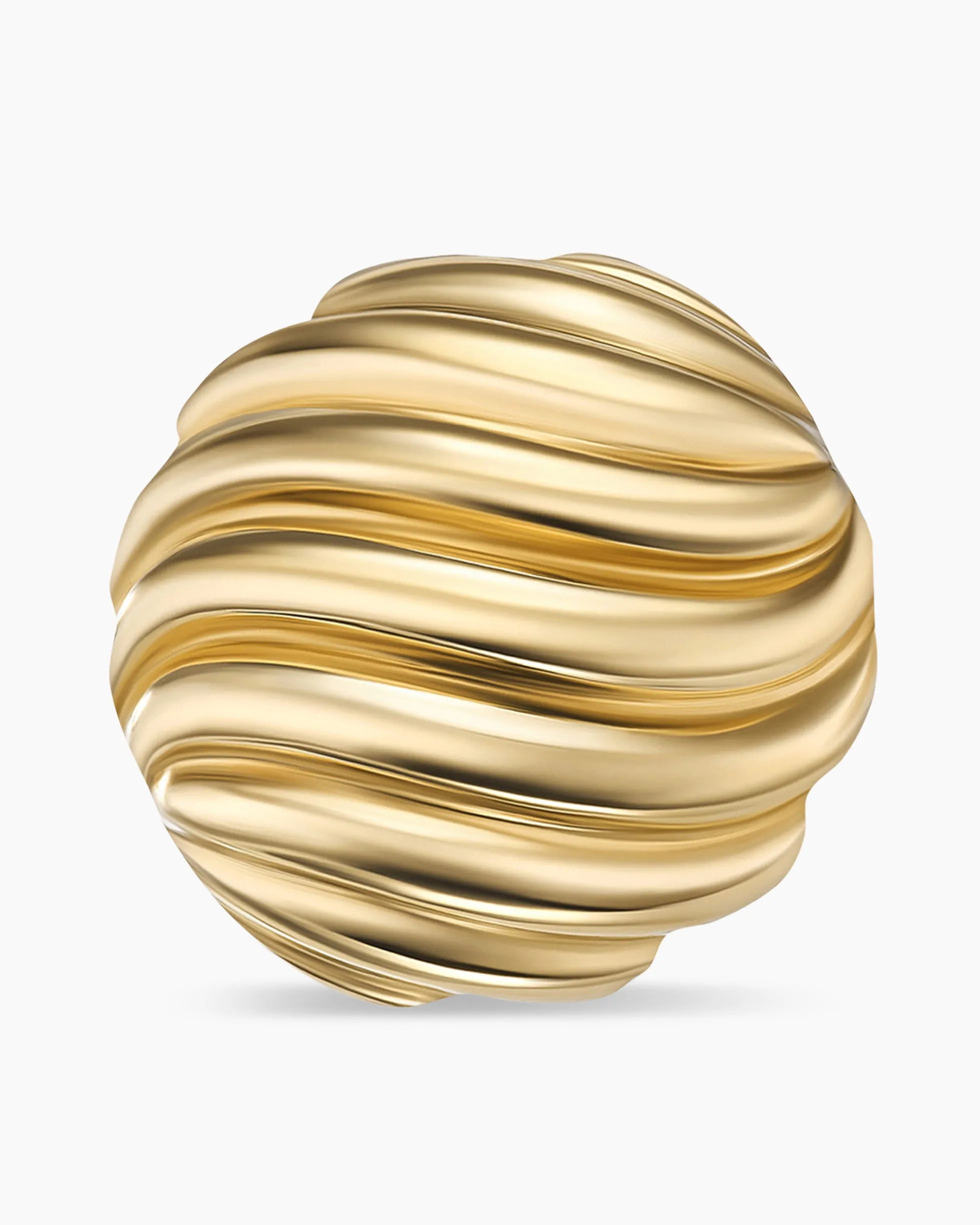 Sculpted Cable Stud Earrings 18K Yellow Gold, 14mm