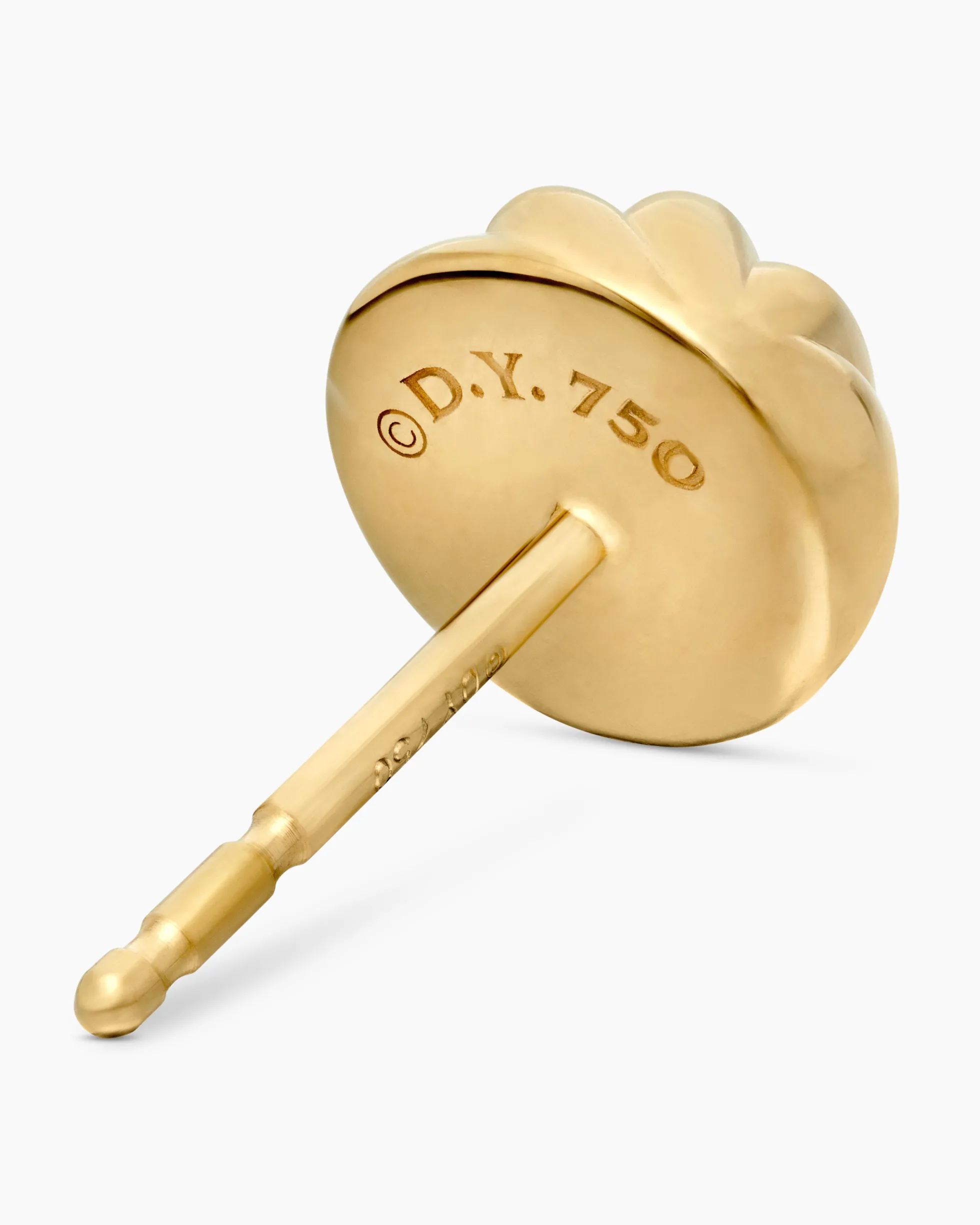 Sculpted Cable Stud Earrings 18K Yellow Gold, 8mm