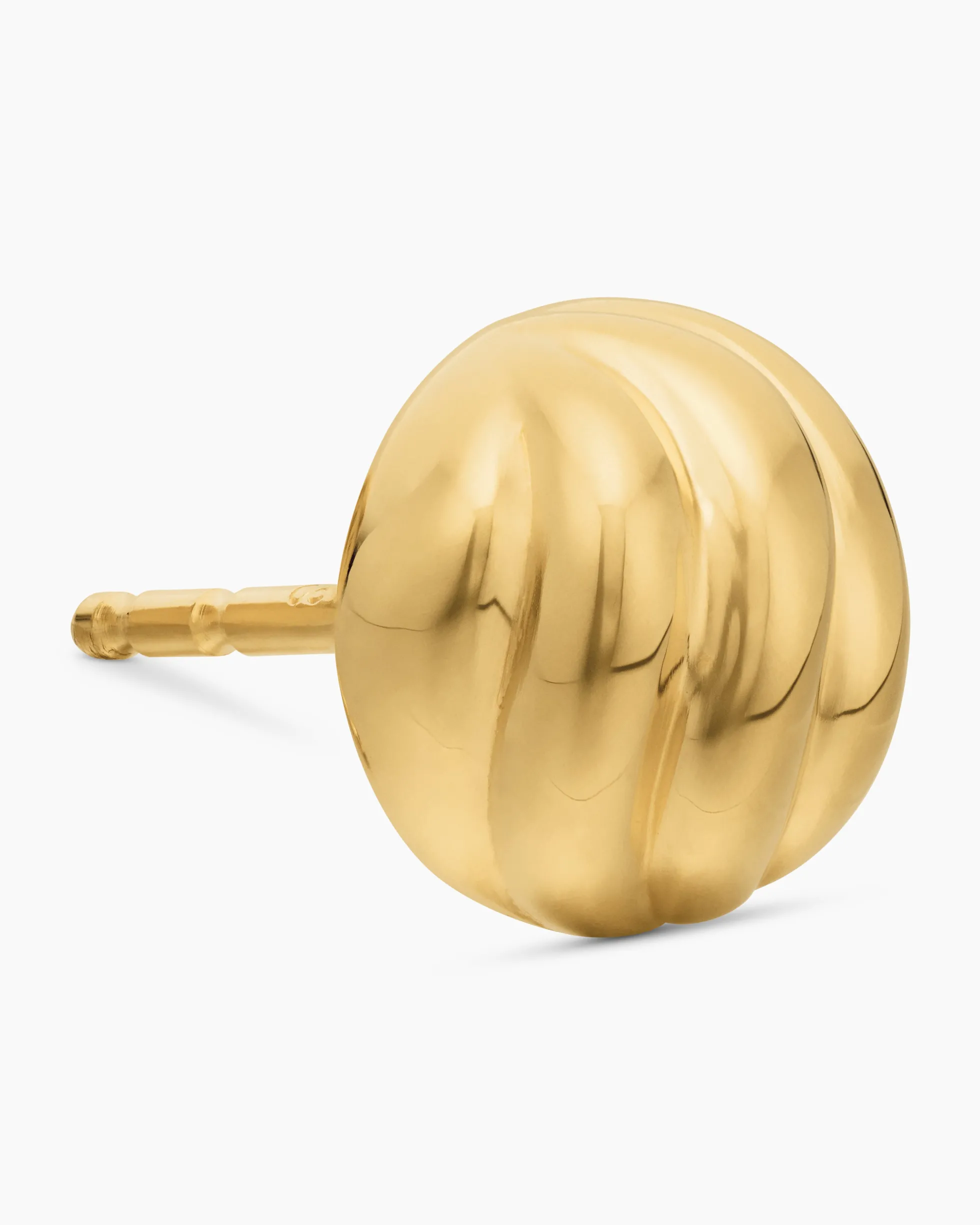 Sculpted Cable Stud Earrings 18K Yellow Gold, 8mm