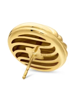 Sculpted Cable Stud Earrings 18K Yellow Gold, 20mm