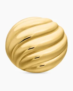 Sculpted Cable Stud Earrings 18K Yellow Gold, 20mm