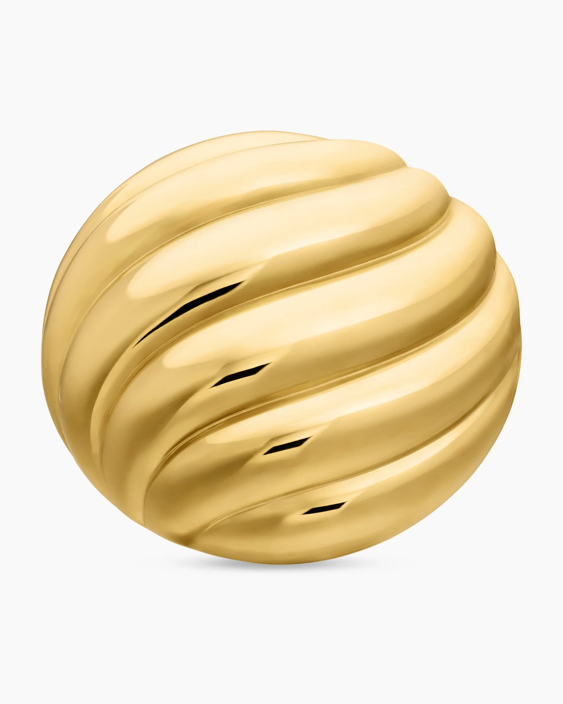 Sculpted Cable Stud Earrings 18K Yellow Gold, 20mm