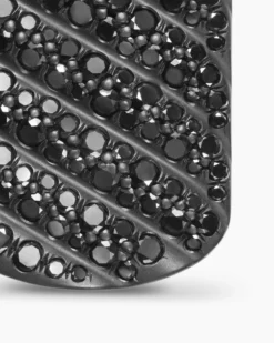 Sculpted Cable Tag Black Titanium with Black Diamonds, 35mm