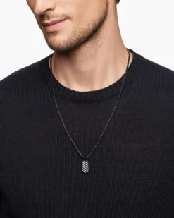 Sculpted Cable Tag Black Titanium, 21mm