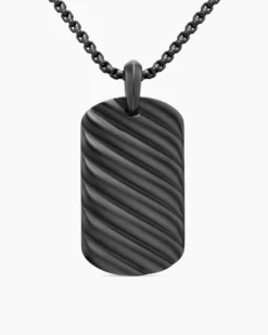 Sculpted Cable Tag Black Titanium, 42mm