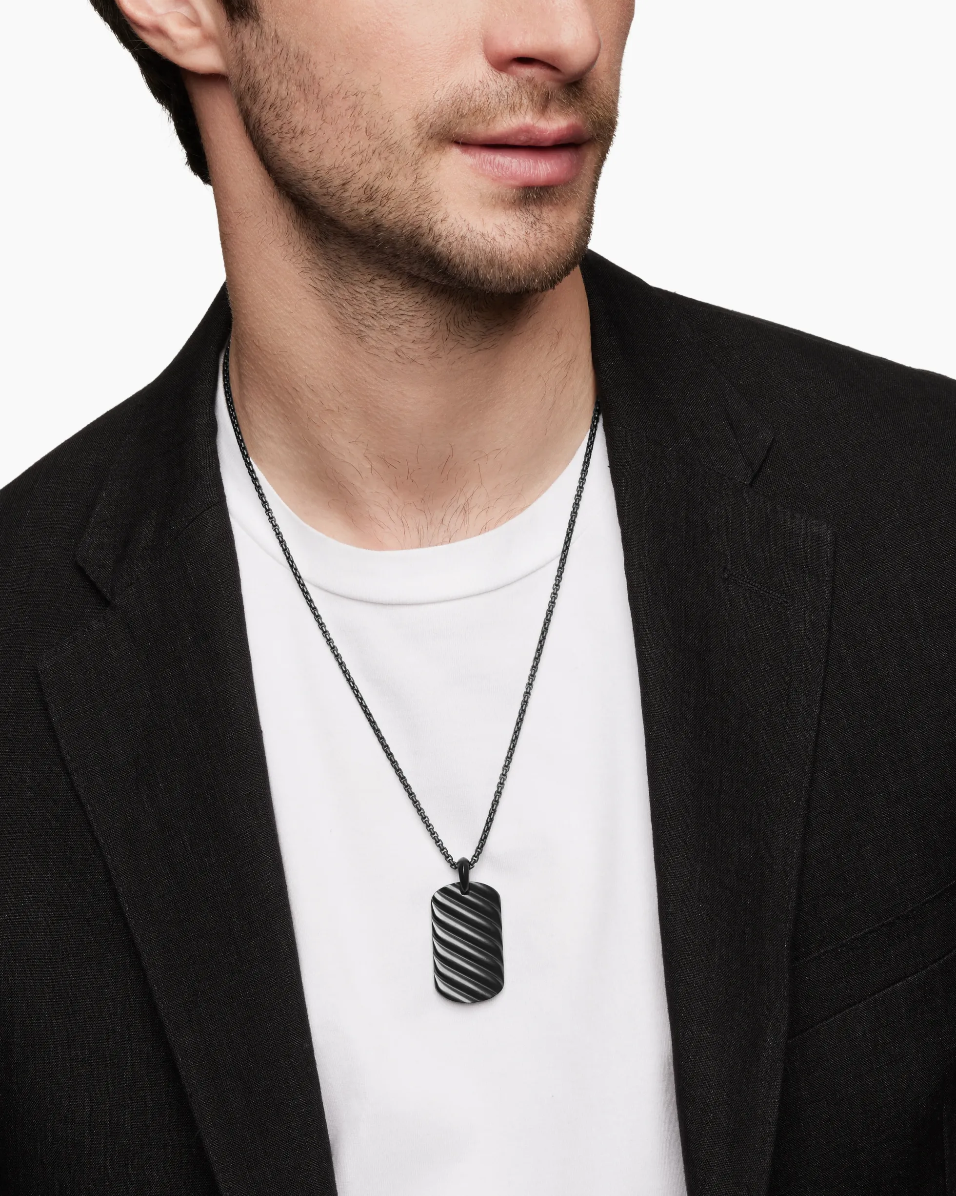 Sculpted Cable Tag Black Titanium, 42mm