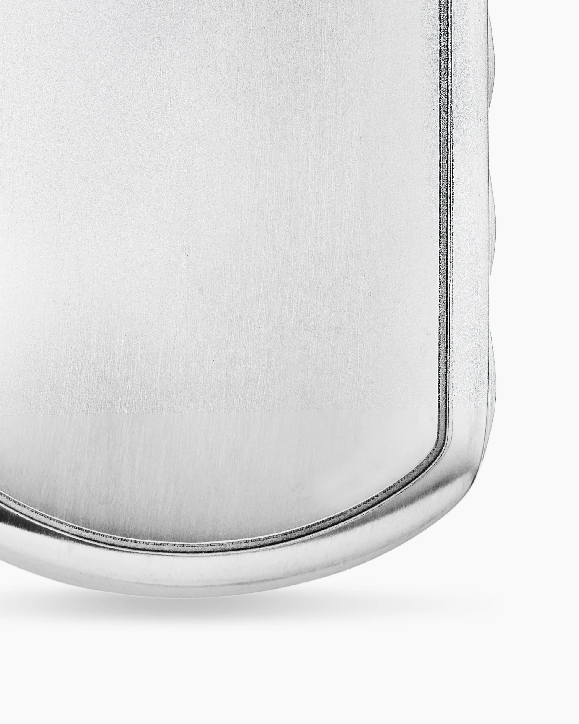 Sculpted Cable Tag 18K White Gold with Diamonds, 27mm