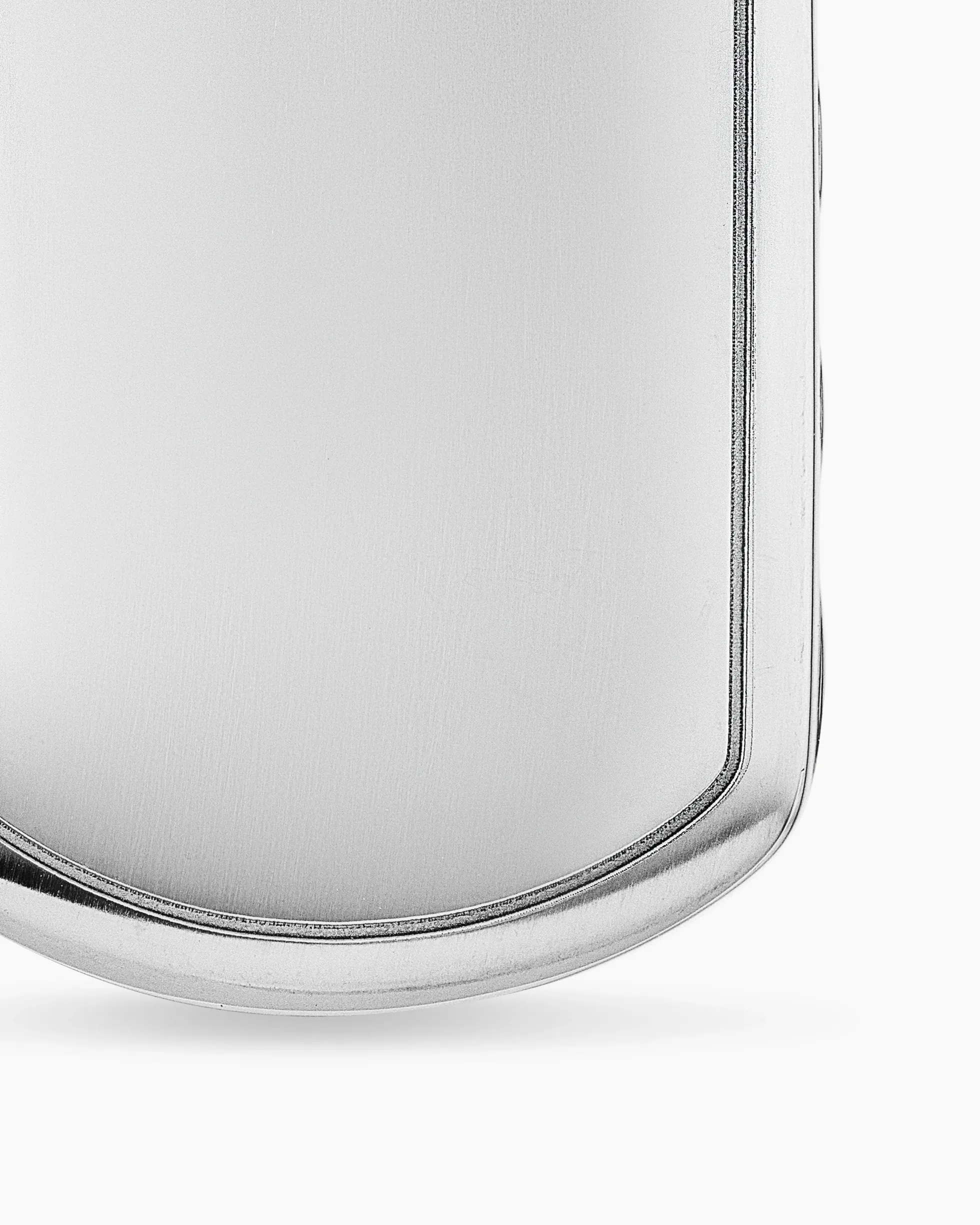 Sculpted Cable Tag 18K White Gold with Diamonds, 35mm