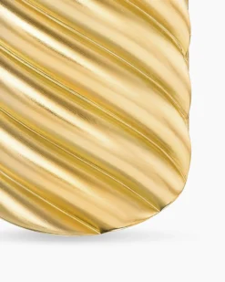Sculpted Cable Tag 18K Yellow Gold, 27mm