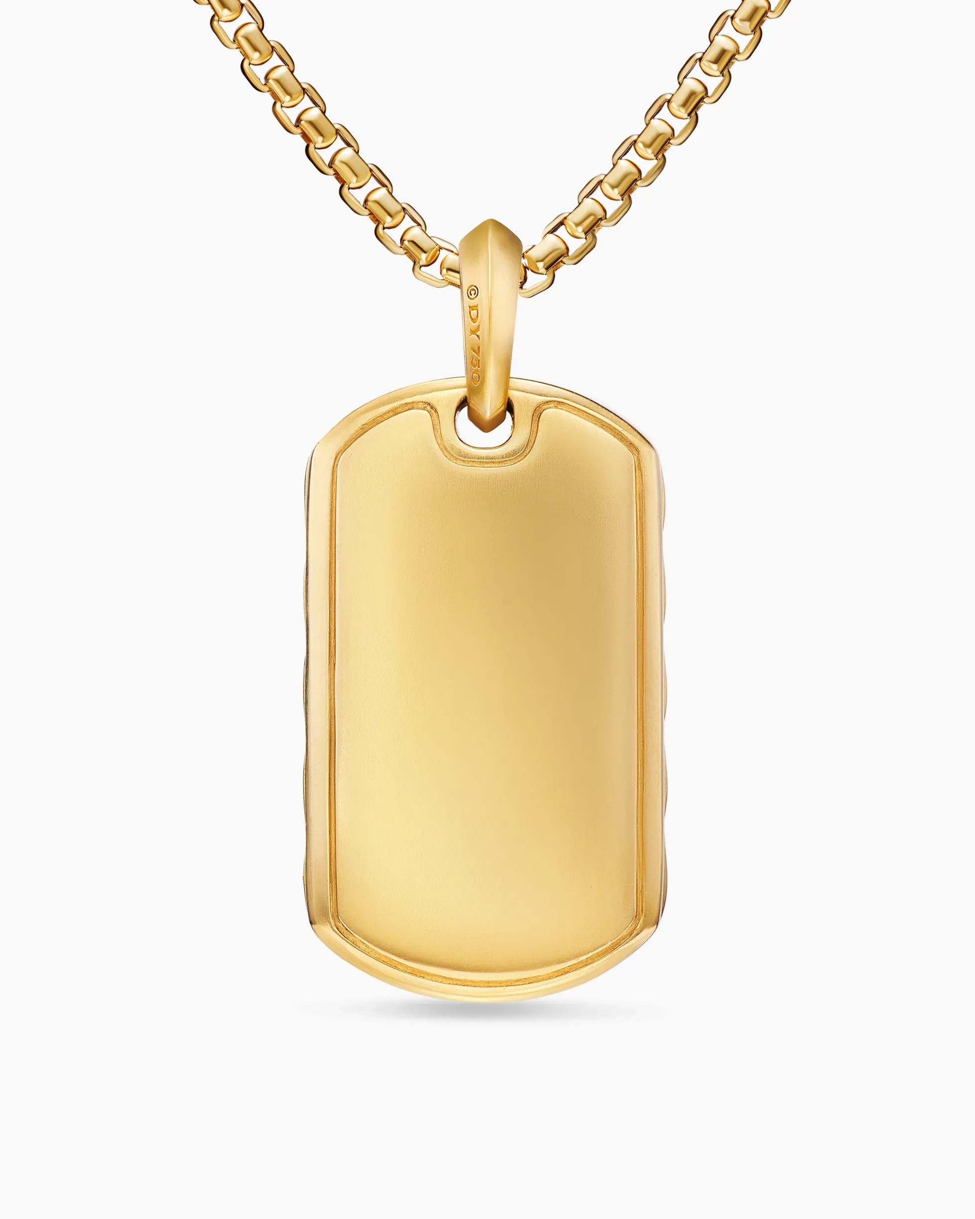 Sculpted Cable Tag 18K Yellow Gold, 35mm