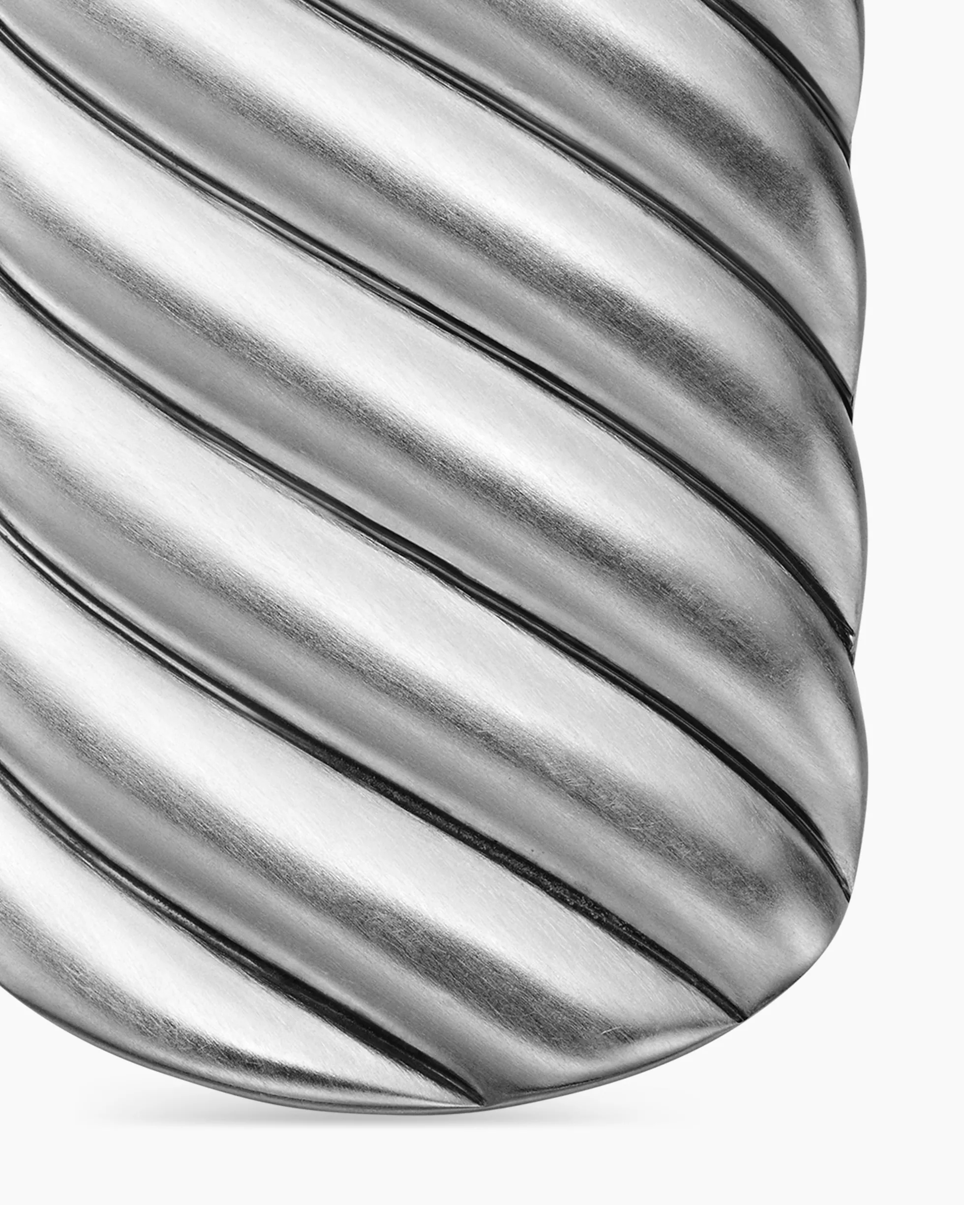 Sculpted Cable Tag Sterling Silver, 35mm