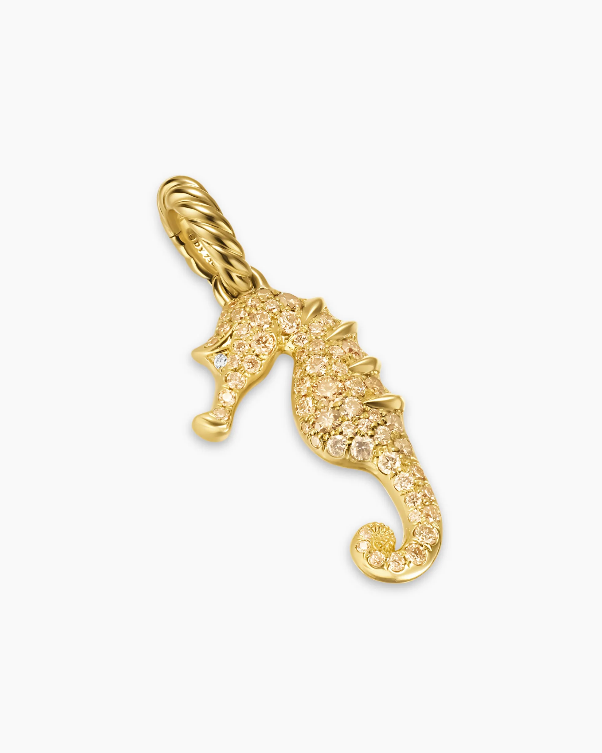 Seahorse Amulet 18K Yellow Gold with Cognac Diamonds and Diamonds, 22mm