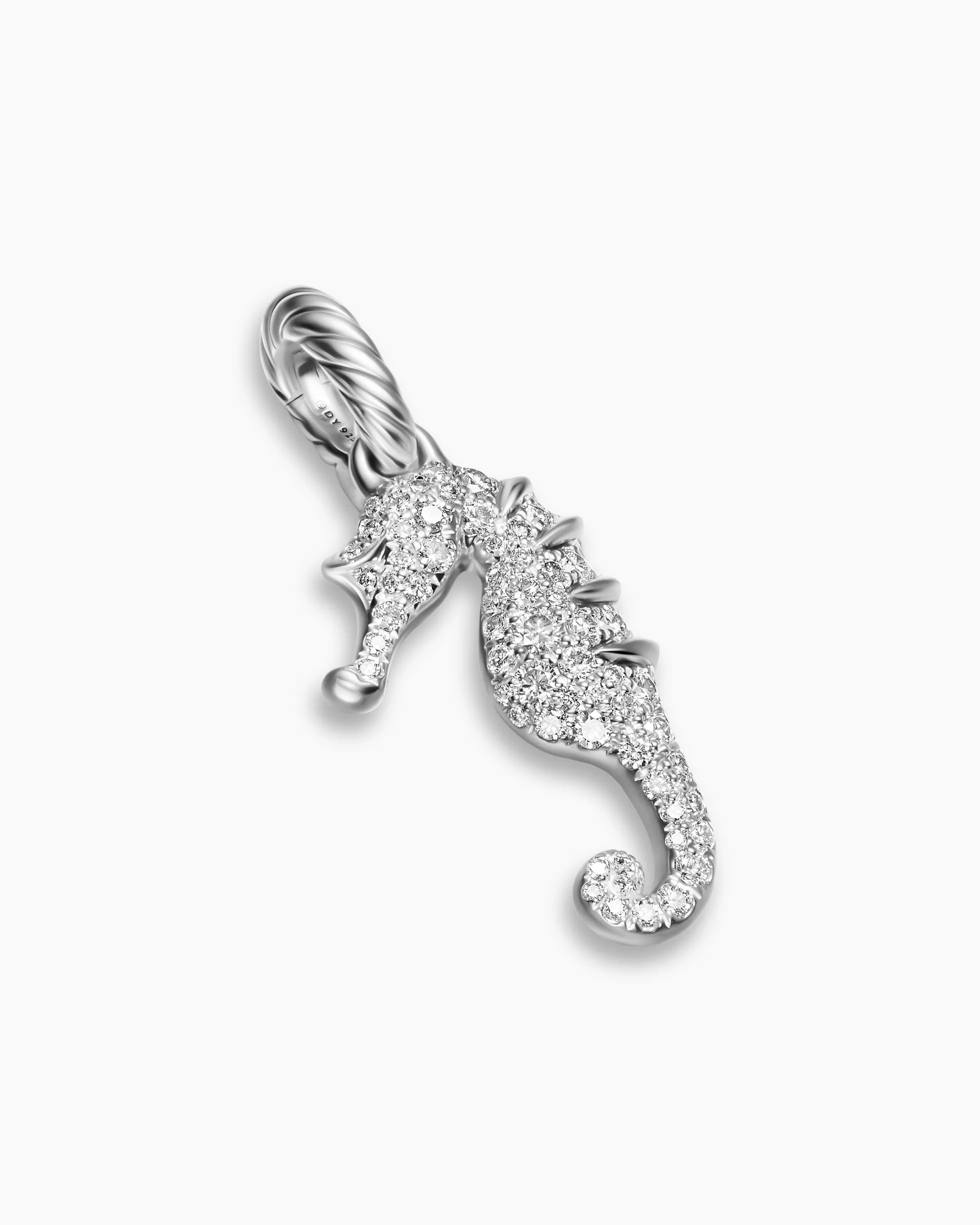 Seahorse Amulet Sterling Silver with Diamonds, 22mm