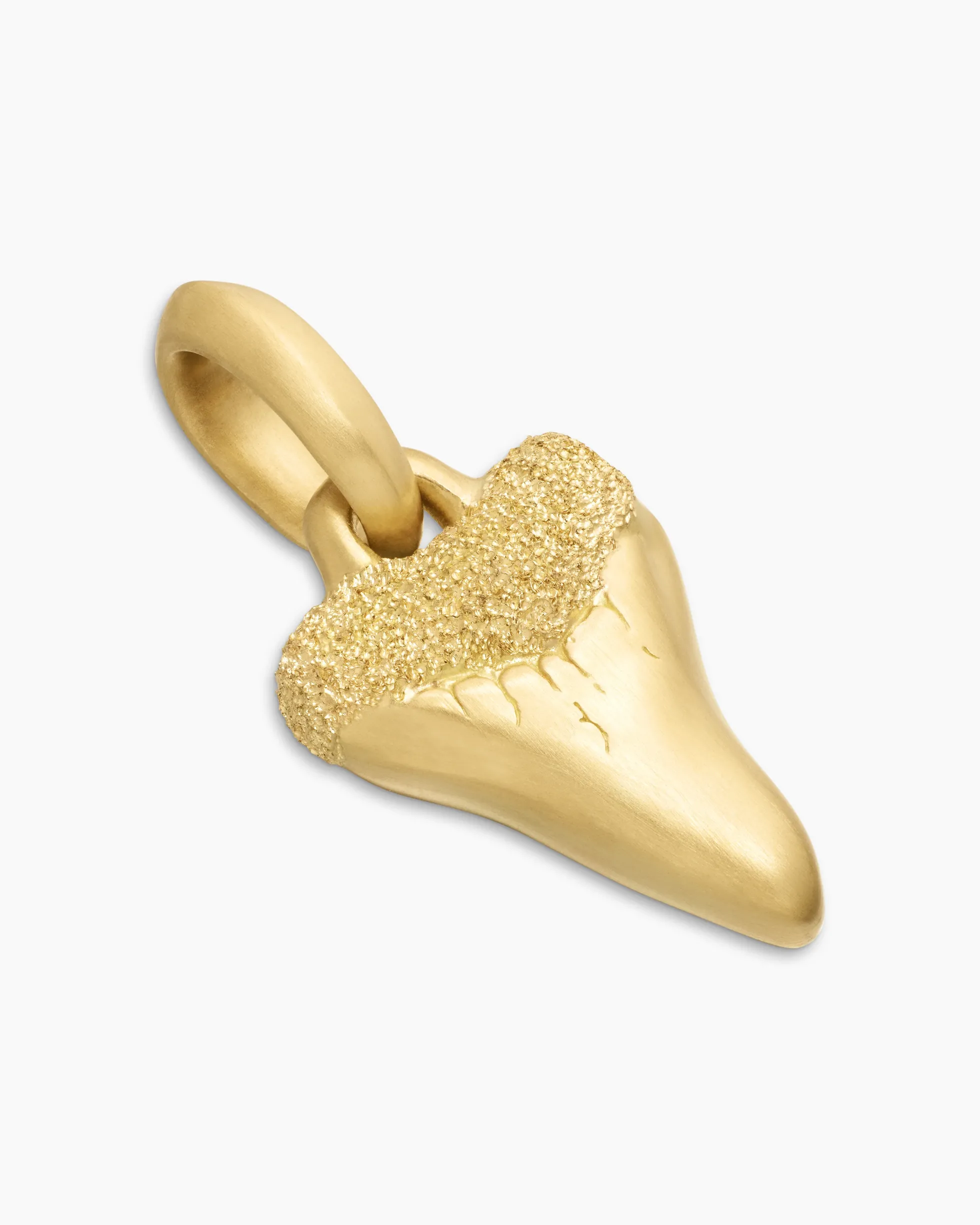 Shark Tooth Amulet 18K Yellow Gold, 17mm