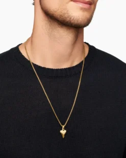 Shark Tooth Amulet 18K Yellow Gold, 17mm