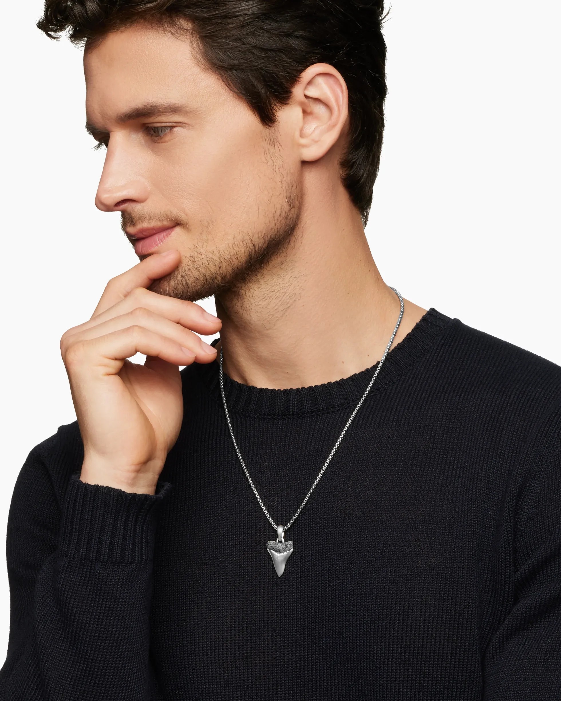 Shark Tooth Amulet Sterling Silver, 25.8mm