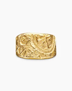 Shipwreck Cigar Band Ring 18K Yellow Gold, 15mm