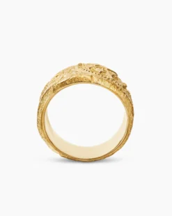 Shipwreck Cigar Band Ring 18K Yellow Gold, 15mm