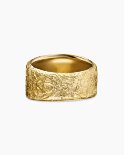 Shipwreck Cigar Band Ring 18K Yellow Gold, 15mm