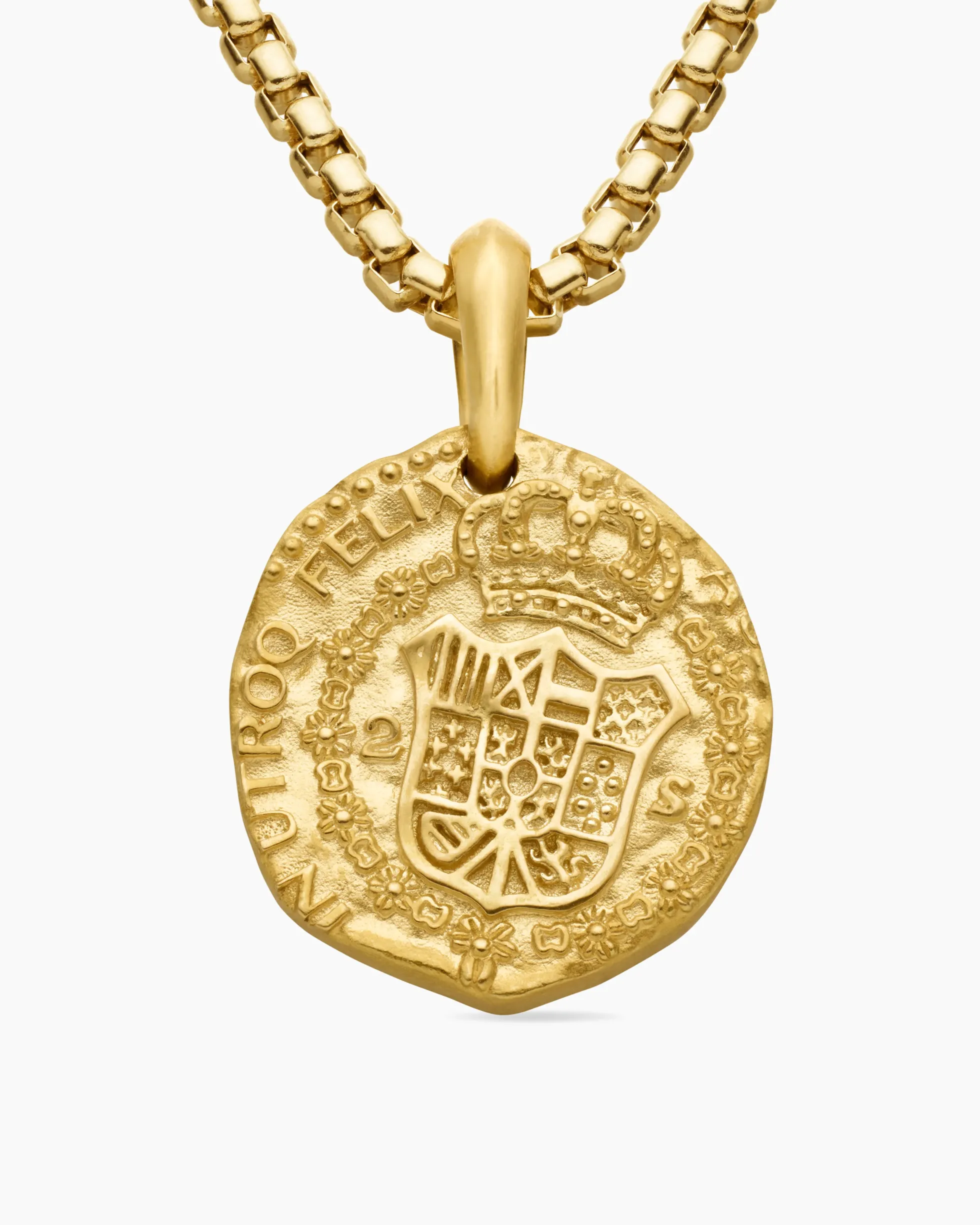 Shipwreck Coin Amulet 18K Yellow Gold, 21mm