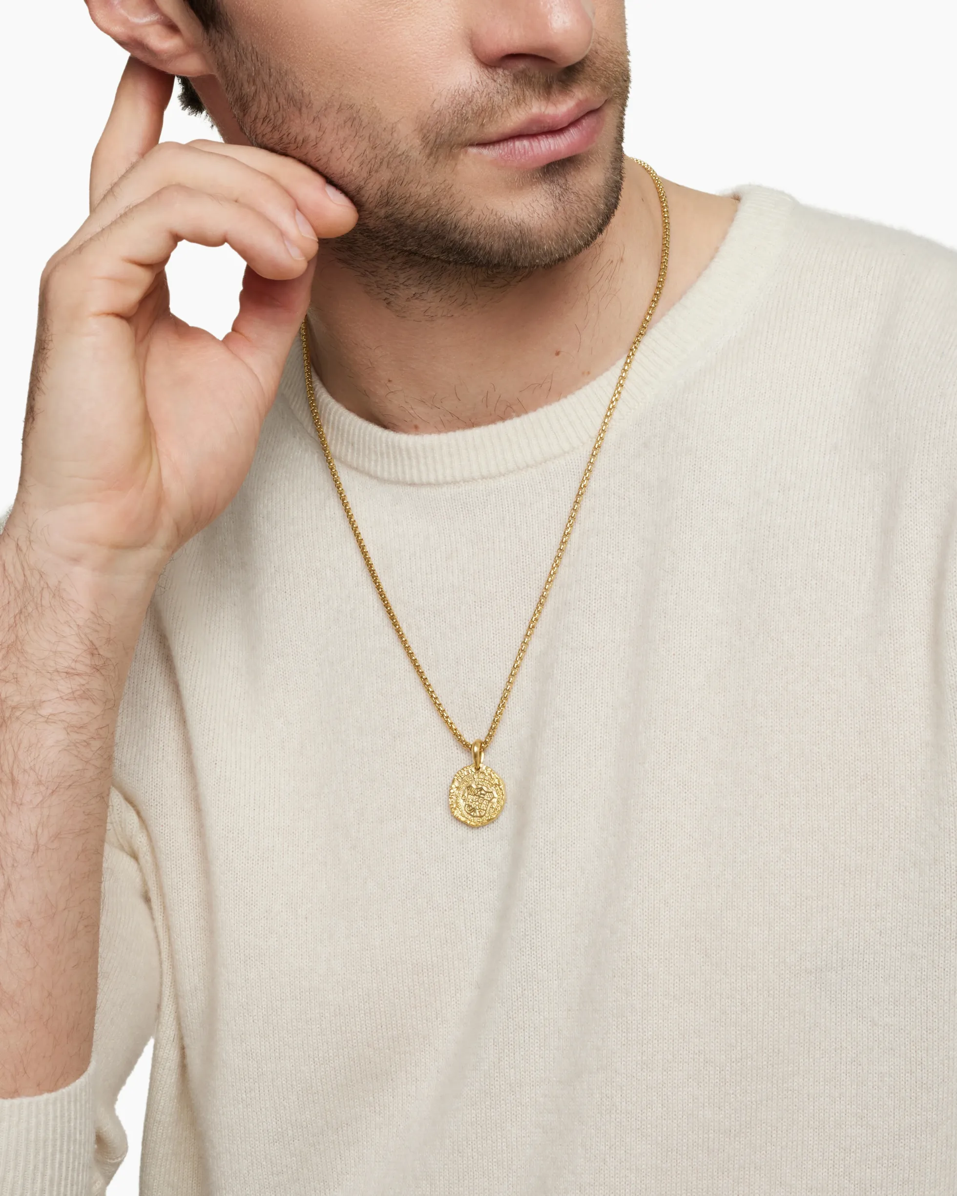 Shipwreck Coin Amulet 18K Yellow Gold, 21mm