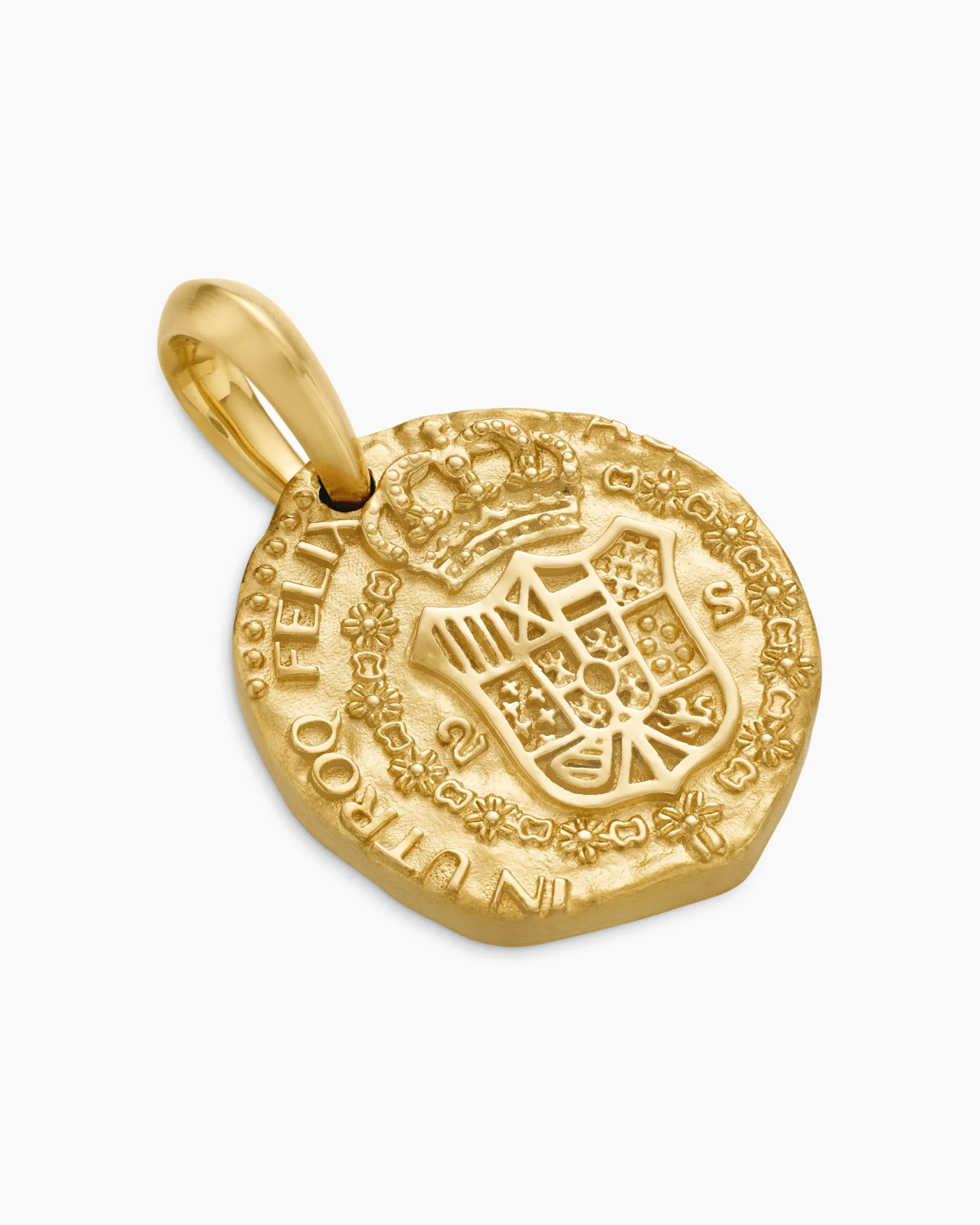 Shipwreck Coin Amulet 18K Yellow Gold, 21mm