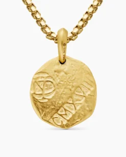 Shipwreck Coin Amulet 18K Yellow Gold, 21mm