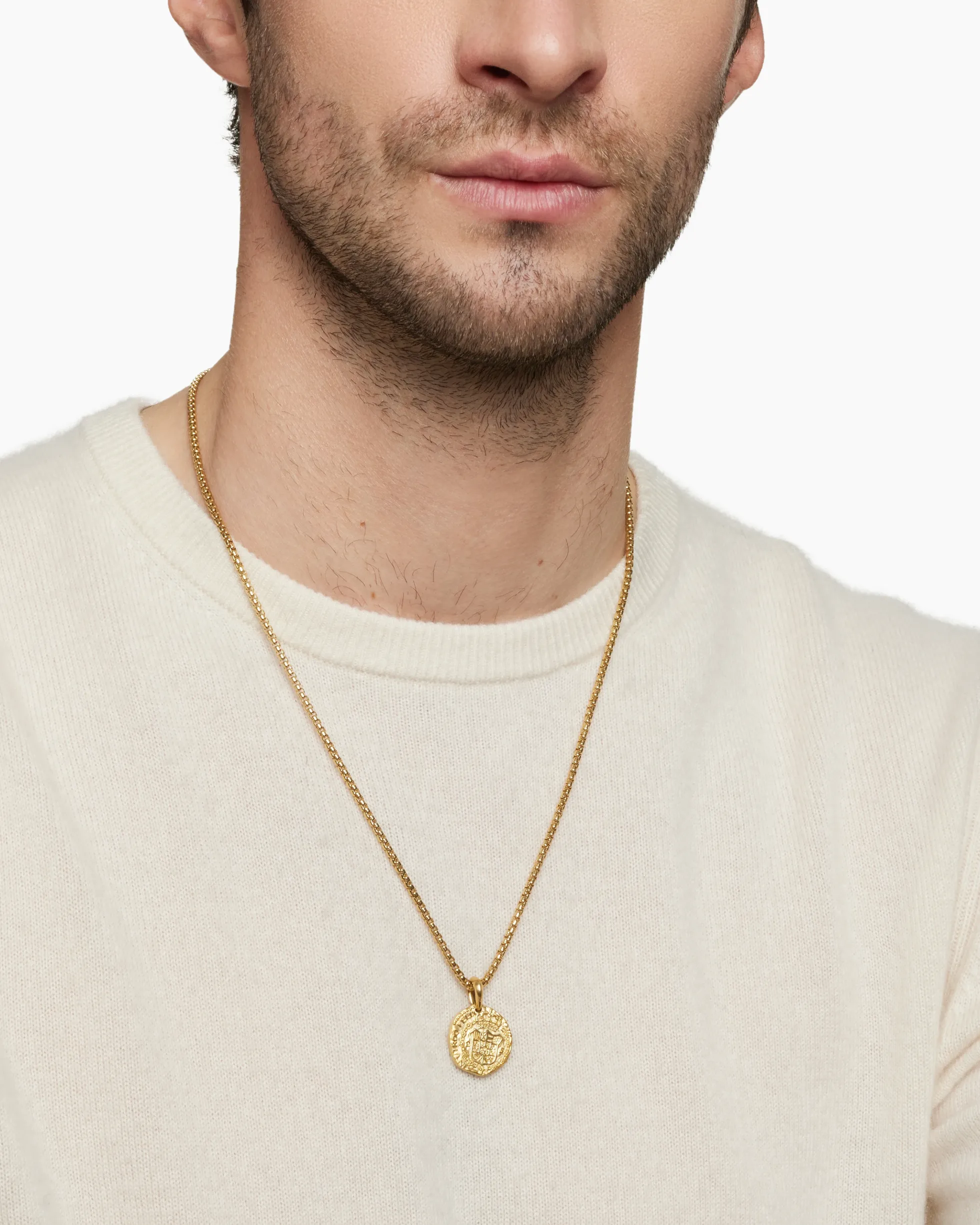 Shipwreck Coin Amulet 18K Yellow Gold, 21mm