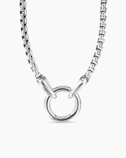 Smooth Amulet Box Chain Necklace Sterling Silver, 2.7mm