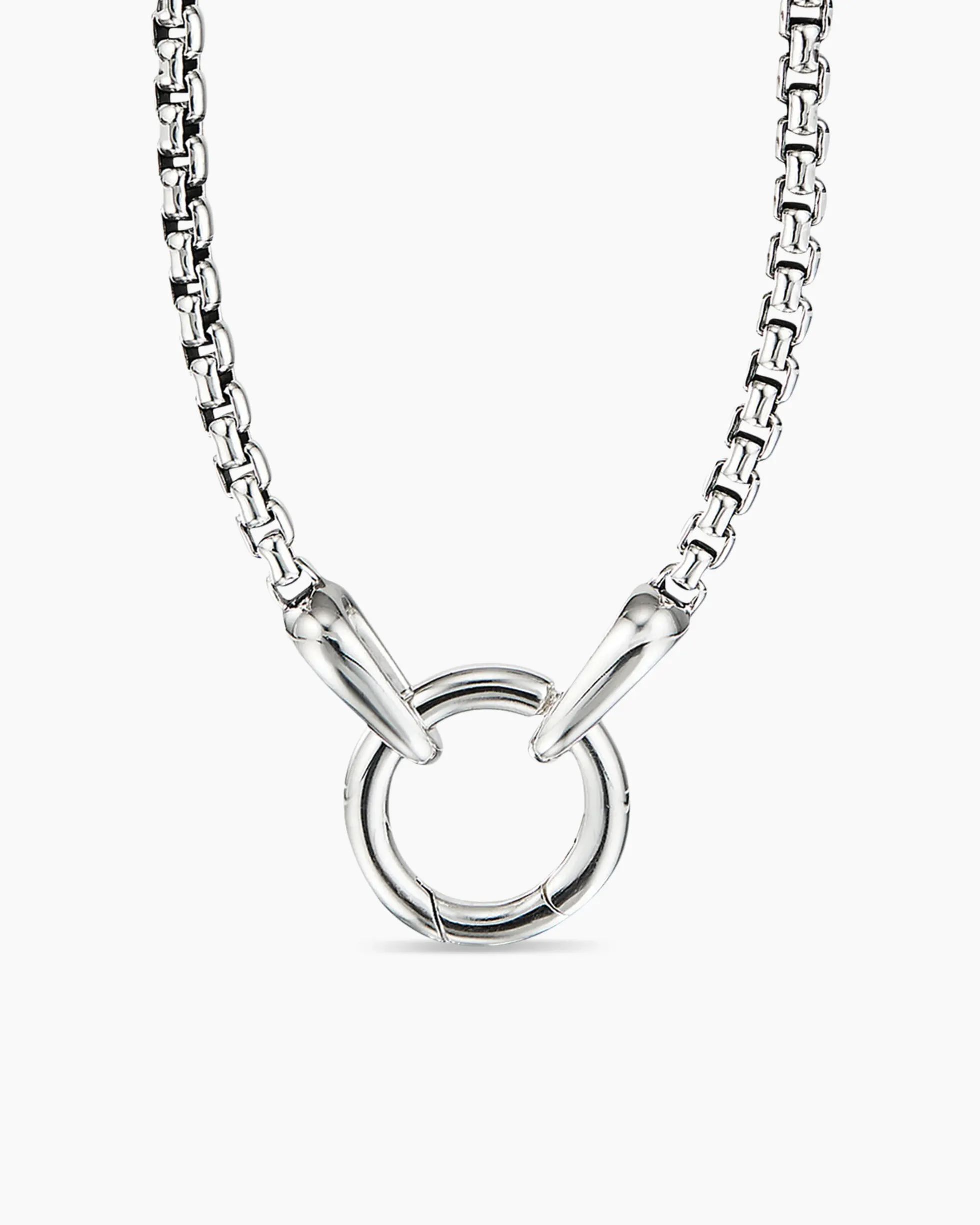 Smooth Amulet Box Chain Necklace Sterling Silver, 2.7mm