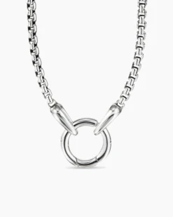 Smooth Amulet Box Chain Necklace Sterling Silver, 2.7mm