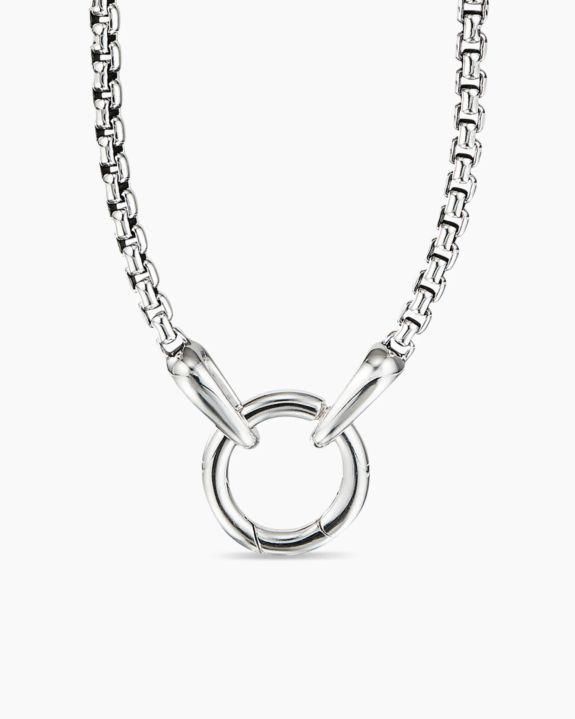 Smooth Amulet Box Chain Necklace Sterling Silver, 2.7mm