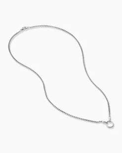 Smooth Amulet Box Chain Necklace Sterling Silver, 2.7mm
