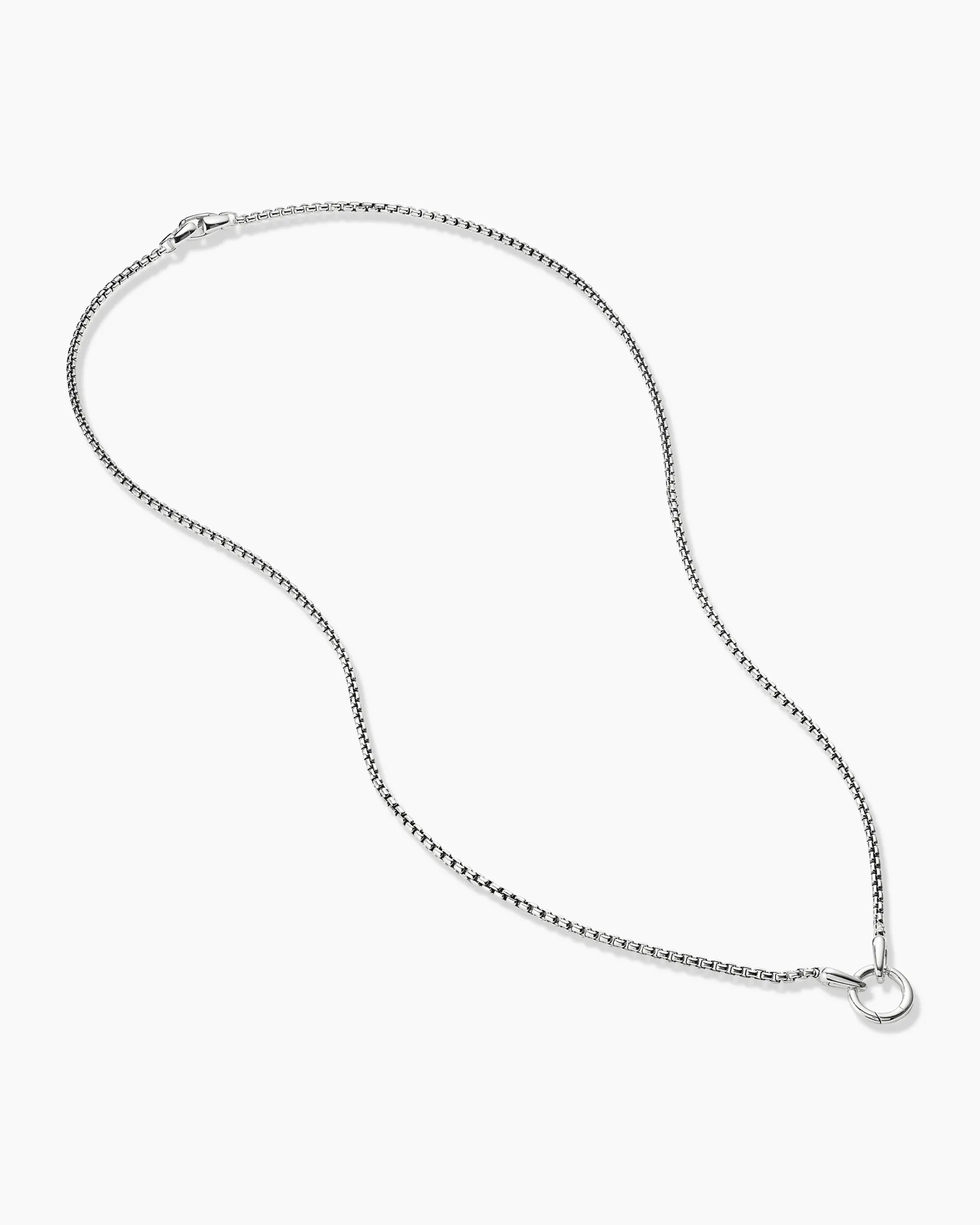 Smooth Amulet Box Chain Necklace Sterling Silver, 2.7mm