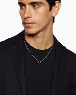 Smooth Amulet Box Chain Necklace Sterling Silver, 2.7mm