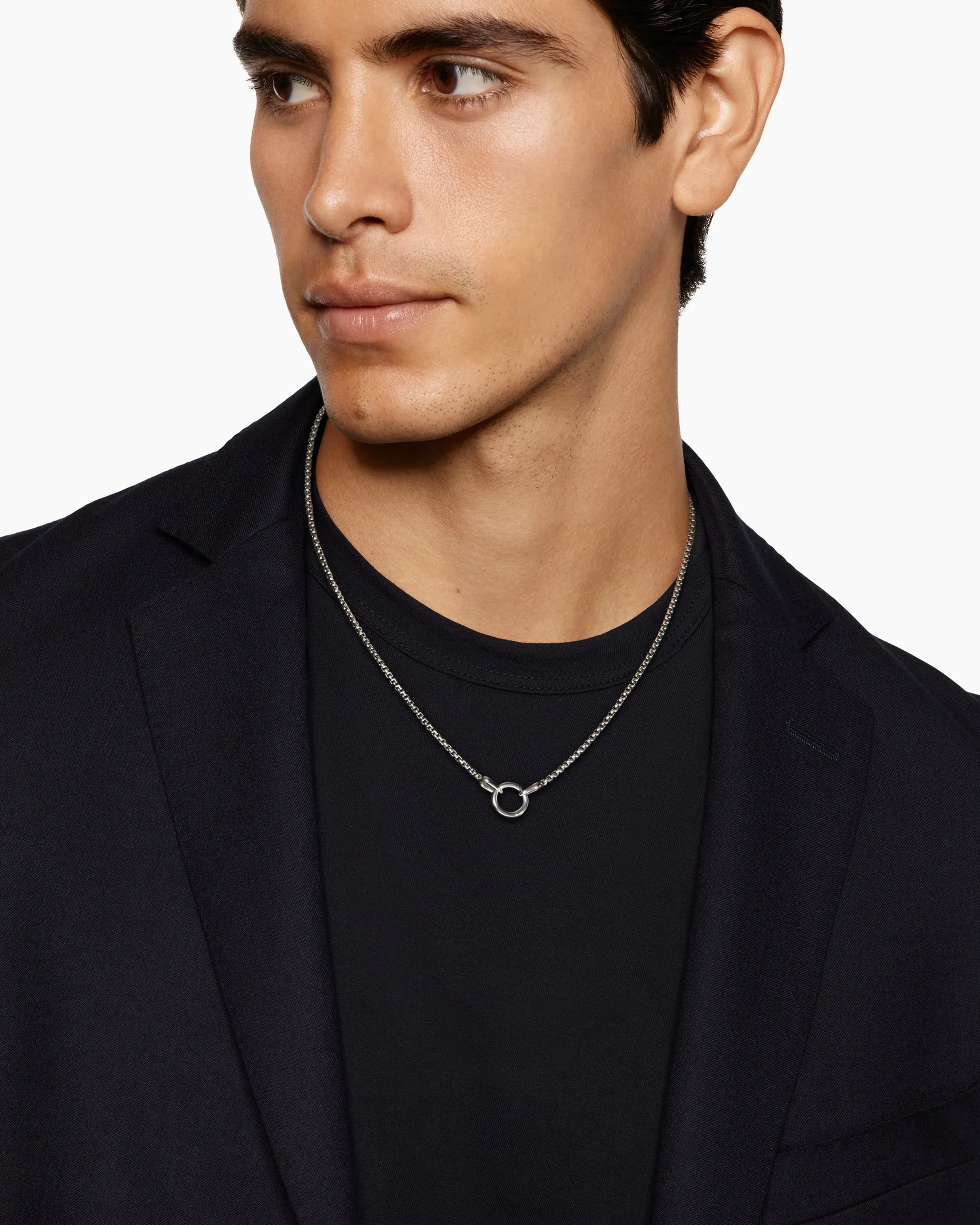 Smooth Amulet Box Chain Necklace Sterling Silver, 2.7mm