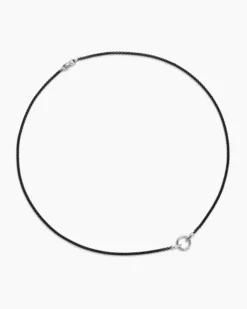 Smooth Amulet Box Chain Necklace Darkened Stainless Steel, 2.7mm
