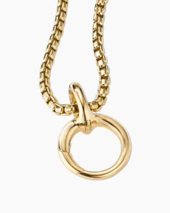 Smooth Amulet Holder 18K Yellow Gold, 16mm