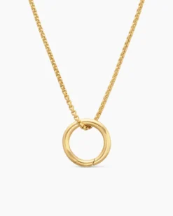 Smooth Amulet Holder 18K Yellow Gold, 12.3mm