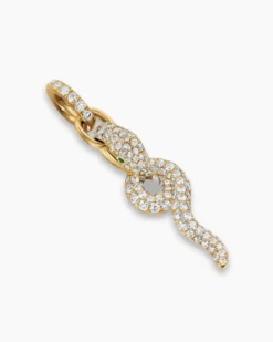 Snake Amulet 18K Yellow Gold with Emeralds and Diamonds, 23.5mm
