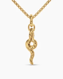 Snake Amulet 18K Yellow Gold with Emeralds and Diamonds, 23.5mm