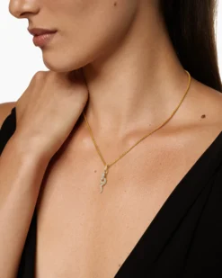 Snake Amulet 18K Yellow Gold with Emeralds and Diamonds, 23.5mm
