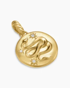 Snake Amulet 18K Yellow Gold with Diamonds, 18.8mm