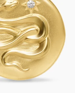 Snake Amulet 18K Yellow Gold with Diamonds, 18.8mm