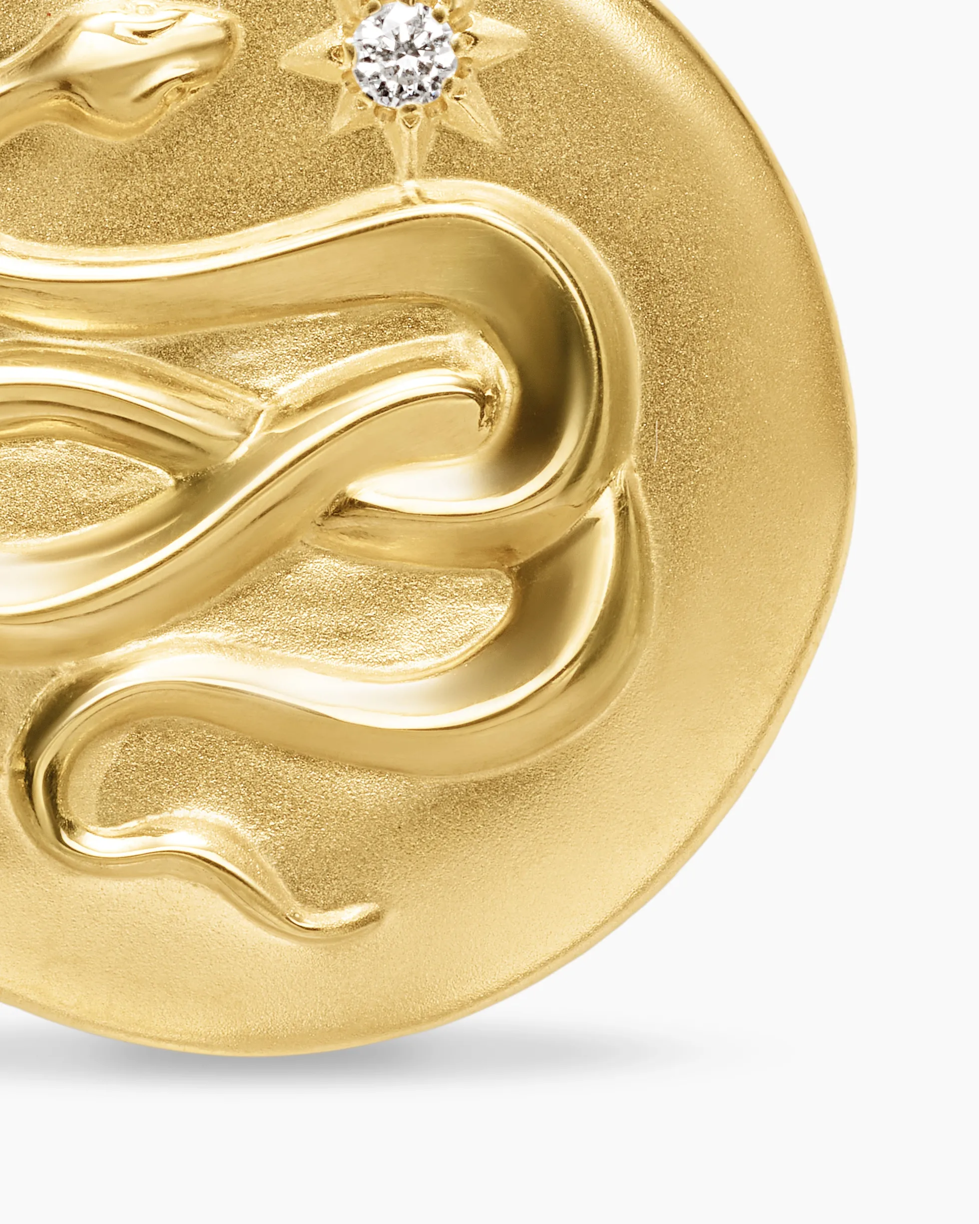 Snake Amulet 18K Yellow Gold with Diamonds, 18.8mm