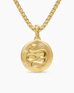 Snake Amulet 18K Yellow Gold with Diamonds, 18.8mm